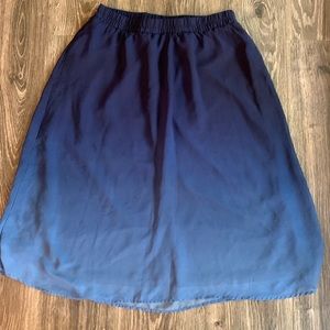 Ombré blue midi skirt